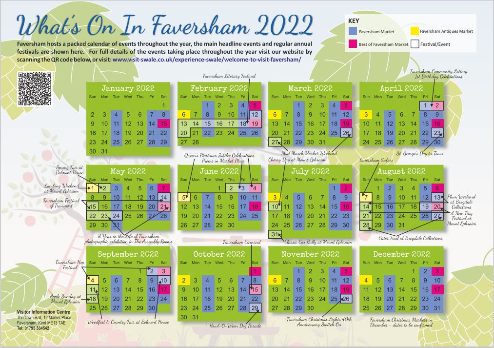 Visit Faversham What's On Guide Calendar Page Snip 2022